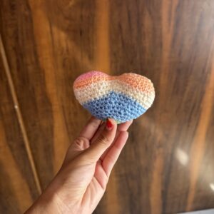 Crochet multicolour heart