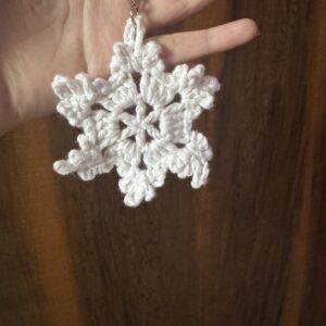 Crochet Snow flake keychain